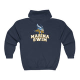 Gildan Unisex Heavy Blend Full Zip Hooded Sweatshirt 18600 - Viking (front)/Marina Swim (back)
