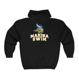 Gildan Unisex Heavy Blend Full Zip Hooded Sweatshirt 18600 - Viking (front)/Marina Swim (back)