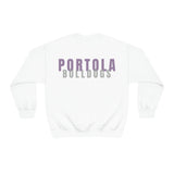 Gildan Unisex Heavy Blend Crewneck Sweatshirt 18000 - Portola Est. 2016/Bulldogs (Front/Back)