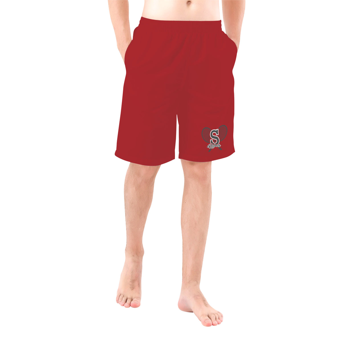 Men's Athletic Long Shorts SF_D95 (Red) S Rebels Tennis Do'gain Gear
