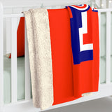 Sherpa Fleece Blanket - Big T Soccer on Red