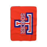 Sherpa Fleece Blanket - Big T Soccer on Red