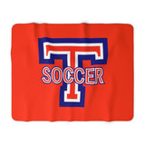 Sherpa Fleece Blanket - Big T Soccer on Red