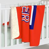 Sherpa Fleece Blanket - Big T Soccer on Red