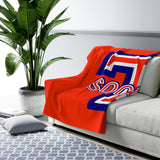 Sherpa Fleece Blanket - Big T Soccer on Red