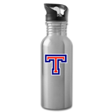 Stainless Steel Water Bottle with Straw - Big T - silver