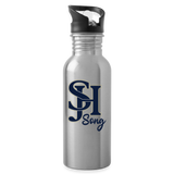 Stainless Steel Water Bottle with Straw 20oz - SJH Song - silver