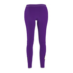 Women's Cut & Sew Casual Leggings - WC on Purple