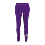 Women's Cut & Sew Casual Leggings - WC on Purple