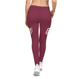 Women's Casual Leggings (Cardinal Red) - OV Softball