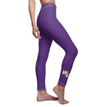 Women's Cut & Sew Casual Leggings - WC on Purple