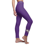 Women's Cut & Sew Casual Leggings - WC on Purple