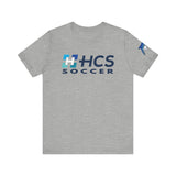 Bella+Canvas Unisex Jersey Short-Sleeve Tee 3001 - HCS Soccer (Front)/Thriving (Back)/Dolphin (Sleeve)