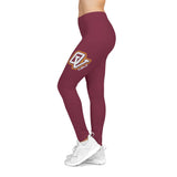 Women's Casual Leggings (Cardinal Red) - OV Softball