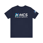 Bella+Canvas Unisex Jersey Short-Sleeve Tee 3001 - HCS Football (Front)/Thriving (Back)/Dolphin (Sleeve)