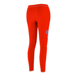 Women's Cut & Sew Casual Leggings - Big T on Red