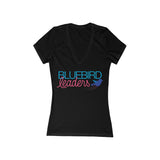 Bella+Canvas Women's Jersey Short Sleeve Deep V-Neck Tee 6035 - Bluebird Leaders