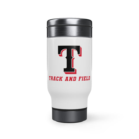 Stainless Steel Travel Mug with Handle, 14oz - T Track and Field