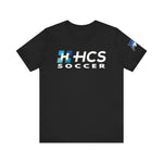 Bella+Canvas Unisex Jersey Short-Sleeve Tee 3001 - HCS Soccer (Front)/Thriving (Back)/Dolphin (Sleeve)