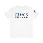 Bella+Canvas Unisex Jersey Short-Sleeve Tee 3001 - HCS Soccer (Front)/Thriving (Back)/Dolphin (Sleeve)