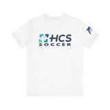 Bella+Canvas Unisex Jersey Short-Sleeve Tee 3001 - HCS Soccer (Front)/Thriving (Back)/Dolphin (Sleeve)