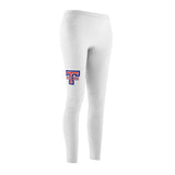 Women's Cut & Sew Casual Leggings - Big T Soccer on White