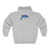 Gildan Unisex Heavy Blend Full Zip 18600 - HCS Football (Front)/Dolphin (Back)