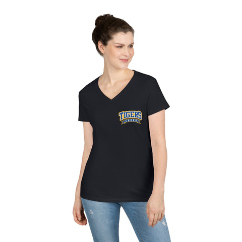 Gildan Ladies' V-Neck T-Shirt 5V00L - Tigers Cheer (Pocket)