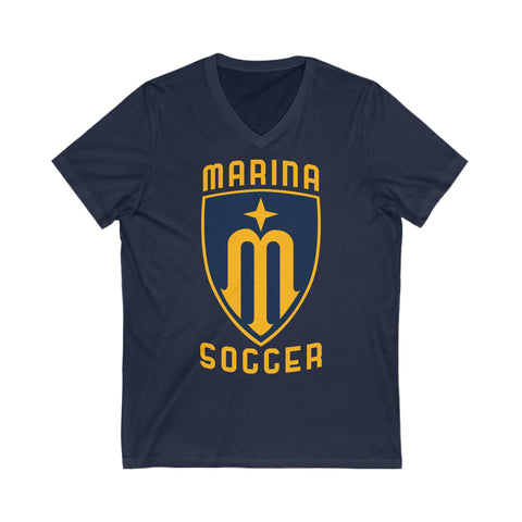 Bella+Canvas Unisex Jersey Short Sleeve V-Neck Tee 3005 - Marina Soccer