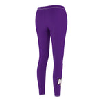 Women's Cut & Sew Casual Leggings - WC on Purple