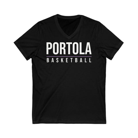 Bella+Canvas Unisex Jersey Short Sleeve V-Neck Tee 3005 - Portola Basketball (Shelf)