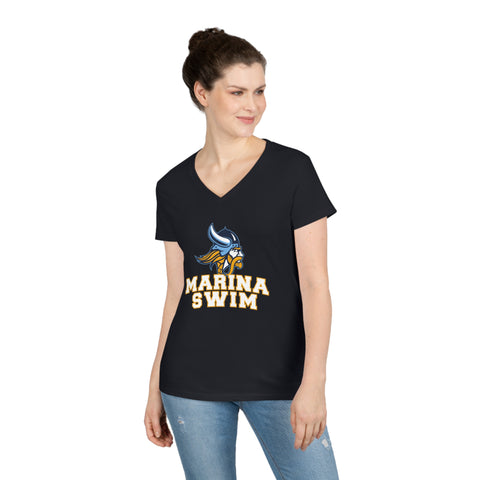 Gildan Ladies' V-Neck T-Shirt 5V00L - Marina Swim