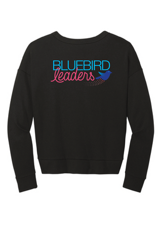 District Women’s Fleece V-Neck Sweatshirt DT1312 - Bluebird Leaders (Print)