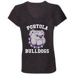 Bella+Canvas Ladies' Jersey V-Neck T-Shirt (BC6405) - Portola Bulldogs