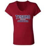 Bella+Canvas Ladies' Jersey V-Neck T-Shirt (BC6405) - Tesoro Girls Soccer