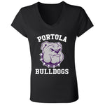 Bella+Canvas Ladies' Jersey V-Neck T-Shirt (BC6405) - Portola Bulldogs