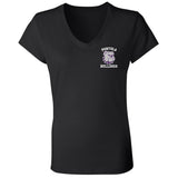 Bella+Canvas Ladies' Jersey V-Neck T-Shirt (BC6405) - Portola Bulldogs (Pocket)