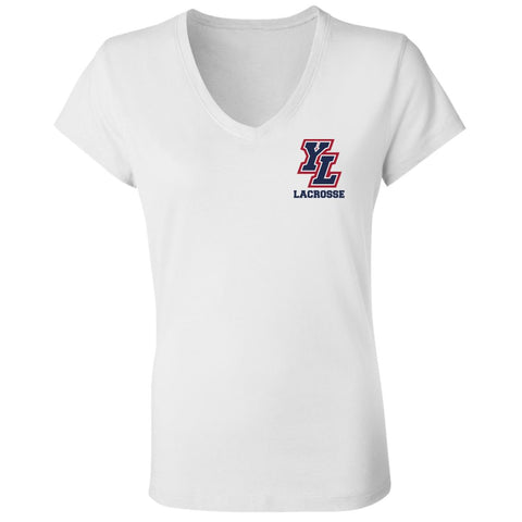 Bella+Canvas Ladies' Jersey V-Neck T-Shirt B6005 - YL Lacrosse (Pocket)