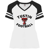 District Made Ladies' Game V-Neck T-Shirt DM476 - Double T Football