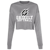 Bella+Canvas Ladies' Cropped Crewneck Fleece B7503 - Grizzly Softball