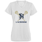 Augusta Ladies’ Moisture-Wicking V-Neck Tee 1790 (White) - SJH Lacrosse