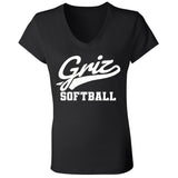Bella+Canvas Ladies' Jersey V-Neck T-Shirt B6005 - Griz Softball