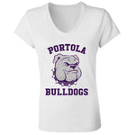 Bella+Canvas Ladies' Jersey V-Neck T-Shirt (BC6405) - Portola Bulldogs