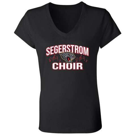 Bella+Canvas Ladies' Jersey V-Neck T-Shirt B6005 - Segerstrom Choir