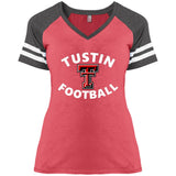 District Made Ladies' Game V-Neck T-Shirt DM476 - Double T Football