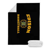 Micro Fleece Blanket (Black)  - Edison Basketball