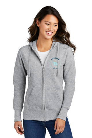 Port & Co Women's Core Fleece Full-Zip Hooded Sweatshirt LPC78ZH - FWU