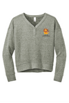 District Women’s Fleece V-Neck Sweatshirt DT1312 - LGCB (Print)