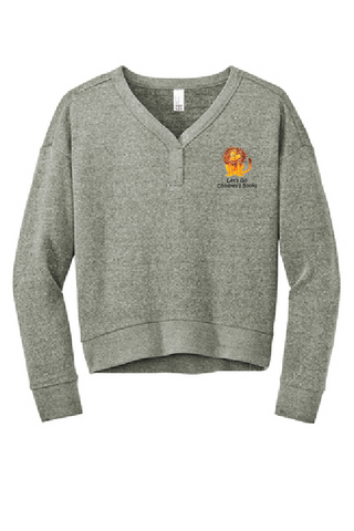 District Women’s Fleece V-Neck Sweatshirt DT1312 - LGCB (Print)