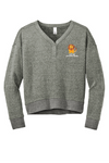 District Women’s Fleece V-Neck Sweatshirt DT1312 - LGCB (Print)